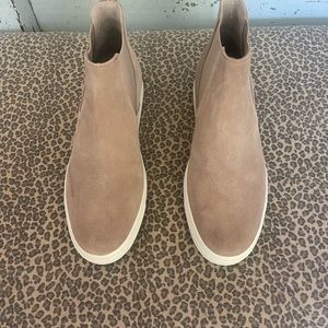 Vince tan suede pull up sneaker bootie - brand new